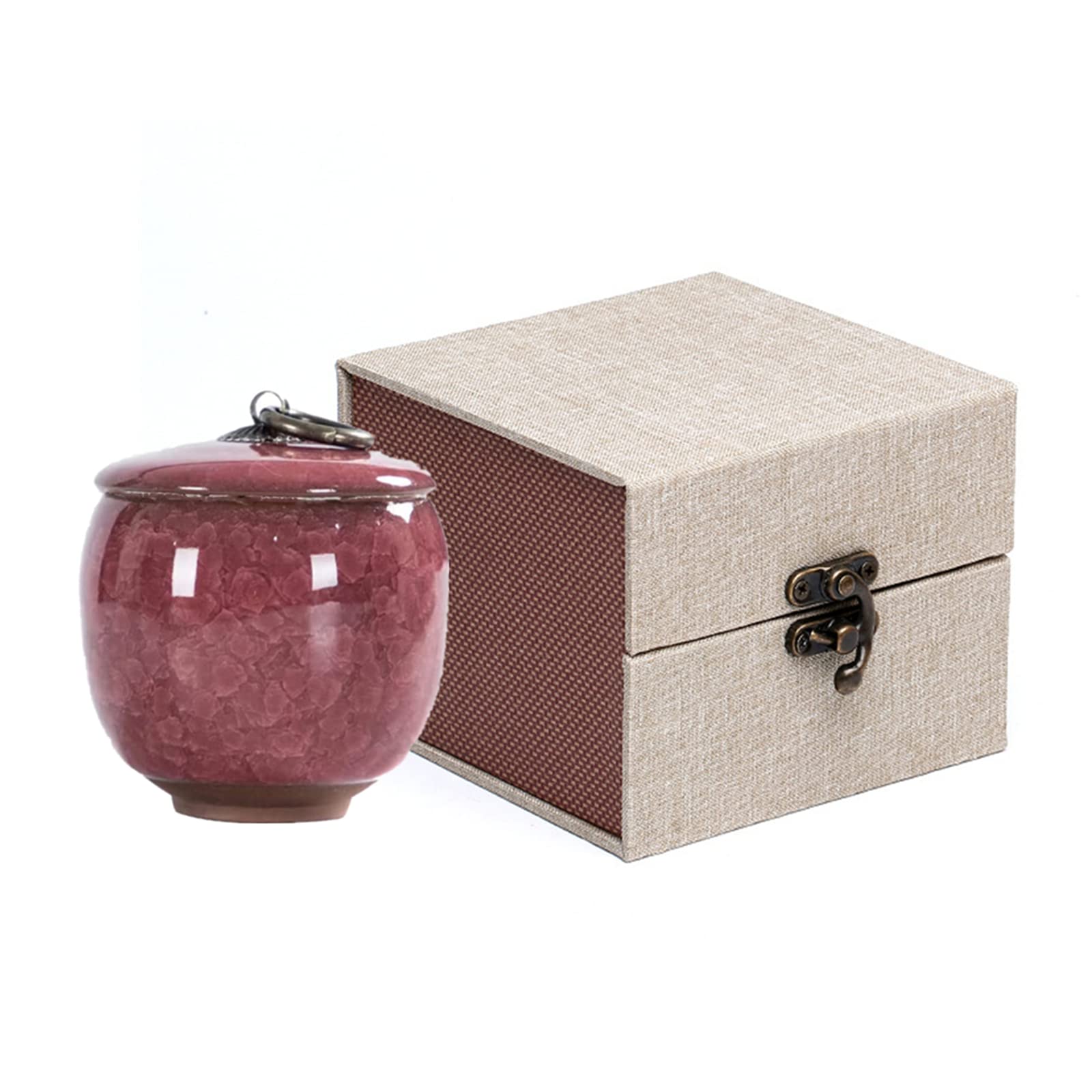 Handicrafted Ceramics Mini Pet Urns, Ashes Keepsake Memorial, Pet Coffin, Beautiful Tiny Keepsake Urns, Dog Memorials, Sealed Ceramic (Red) โ image 1