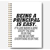 Guymn Funny Principal Notebook Journal - Principal Gifts for Women Men, Principal Appreciation Gifts, Best Principal Gifts, Being a Principal is Easy It's a Like Riding a Bike Spiral Notebook 5.5x8.3