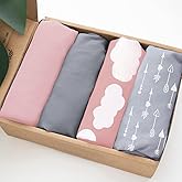 Baby Bassinet Sheets 4 Pack Compatible with LovliTod Baby, Ezebaby, BIERUM, AMKE 3 in 1, venowu and GoFirst Bedside Sleeper, Ultra Soft & Skin-Friendly, Pink Print