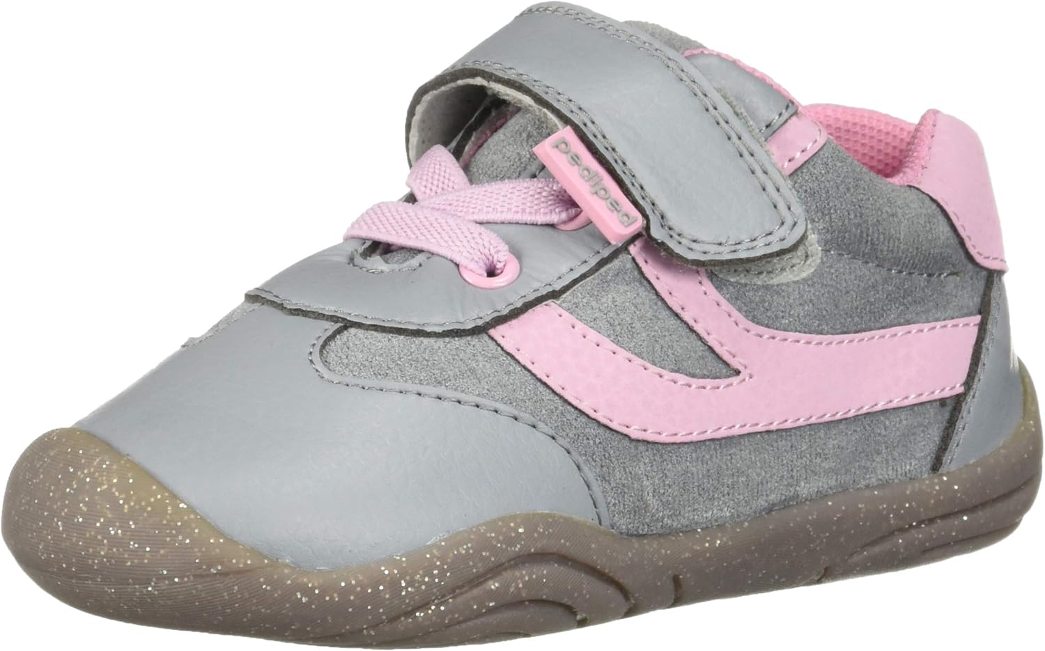 pediped Baby Girls� Cliff First Walker Shoe, Grey, Pink, 2 pediped Baby Girls� Cliff First Walker Shoe, Grey, Pink, 2