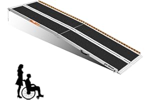 GARDHOM Portable Ramp 8FT, Anti-Slip Aluminum Folding Handicap Ramp Wheel Chair Ramp for Home Steps Wheelchair Ramps for Home Entrance Threshold Doorways Stairs Curbs Scooter