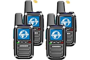 XOTODREM Global Lifetime Free Walkie Talkies Unlimited Range 4G LTE PoC(Push-to-Talk Over Cellular) Radios Nationwide PTT Two Way Radios Long Distance for Family, Logistics, Company 4pcs with sim Card