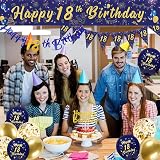 DEARLIVES Navy Blue Gold 18th Birthday Decorations Triangle Flags Banner Sash view 8