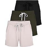 Real Essentials 3 Pack: Womens Ultra-Soft Athletic Lounge Casual Sweat Shorts with Pockets (Available in Plus Size)