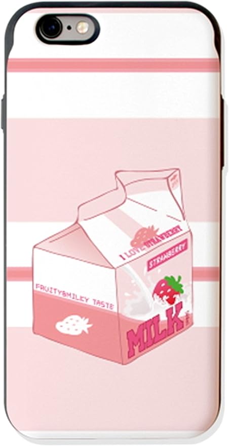 Amazon Co Jp アイ ラブ ショップ Ilove Shop Iphone Glaxy 8種類のかわいいパステルフルーツミルクパターン設計のスライドカード収納二重バンパースマホケース Ba 51 Iphone 7 6 いちごミルク 並行輸入品 家電 カメラ
