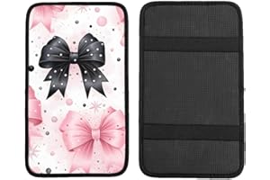 NLCUUIQ Pink Bow Car Center Console Cover Universal Car Armrest Cover Waterproof Auto Armrest Seat Box Mat Protector Decorati