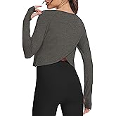 Bestisun Long Sleeve Athletic Workout Shirts Sports Yoga Gym Crop Tops for Women