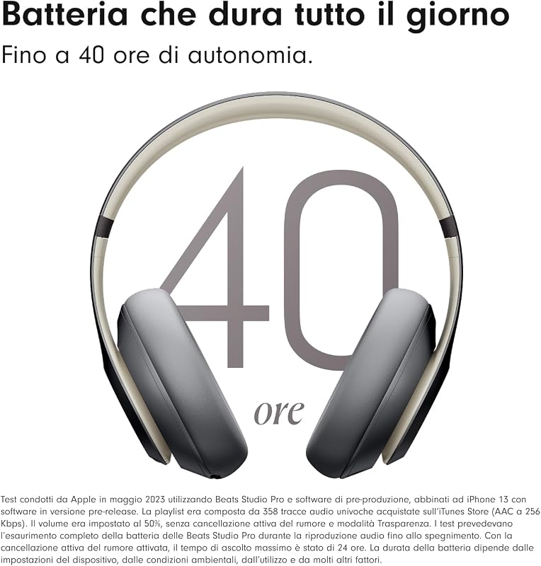 Studio Pro - Cuffie Bluetooth wireless con cancellazione del rumore - Audio spaziale personalizzato, compatibilità con Apple e Android - Grigio sabbia