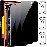 Milomdoi 3 Pack Privacy Screen Protector for iPhone 17 Pro Max [Phone Case Friendly] Accessories Private Film, 3 Pacs Tempered Glass Camera Lens Protector, with Mounting Frame for Apple Anti Spy,Black