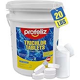 PROFELIZ Chlorine Tablets 3 Inch for Swimming Pools, Kills Bacteria and Stops Algae, Slow Dissolving,Exclusive Protective Packaging,Pool Chlorine Tablets,20lbs