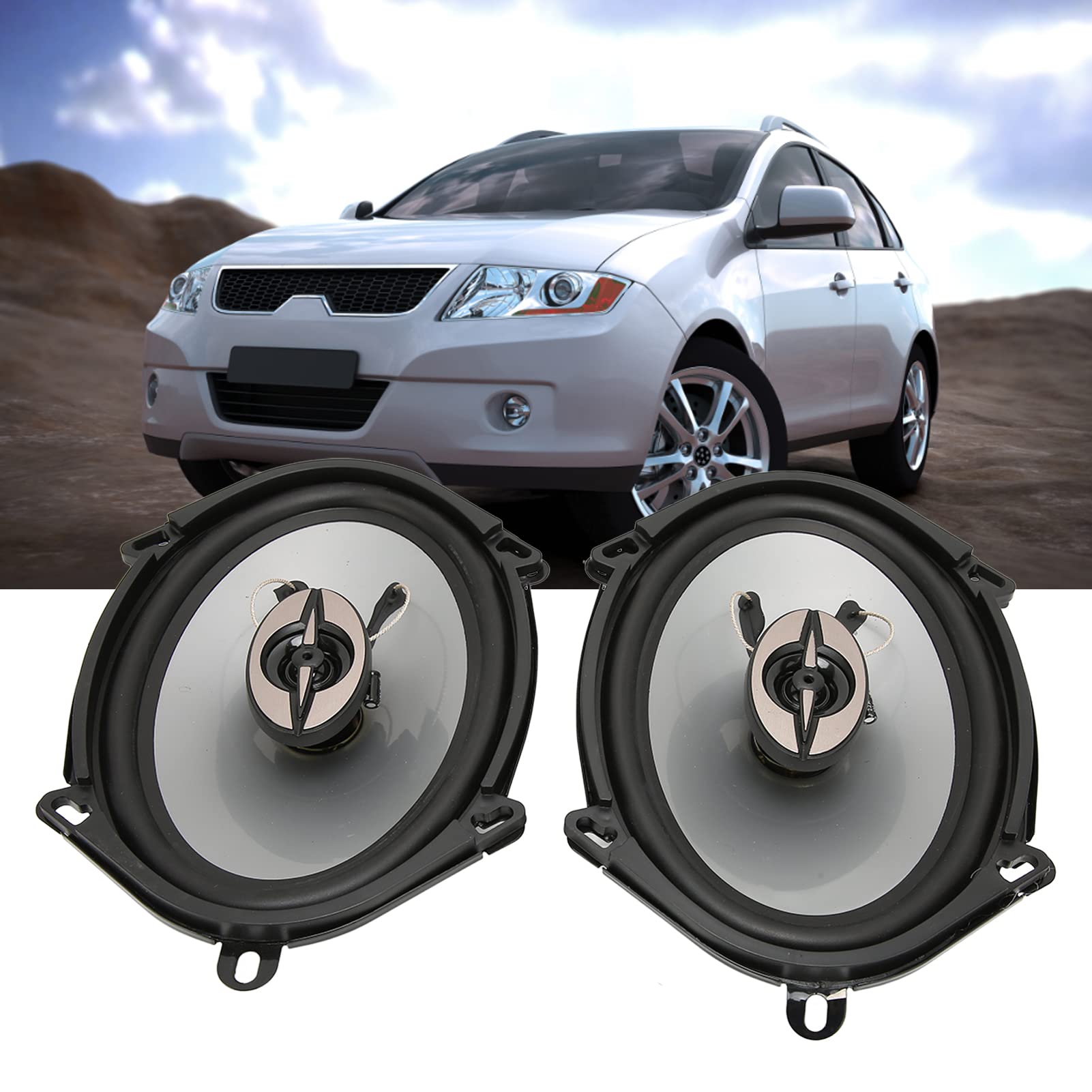 Tonysa 2Pcs Coaxial Car Sound Speakers 380W, 5x7 In Car Loudspeaker with Voice Coil Heatsink Design, 87dB(+1.5dB) Sensitivity, High Powered Drivers, for Vehicle