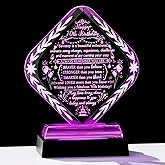 Arikyrist Glass Happy 70th Birthday Plaque Gifts for Women, Men with LED Light Base - 70 Year Old Birthday Gift for Her Him, Turning 70 Keepsakes for Mom Dad Unique Decoration