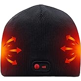 Svpro Battery Heated Beanie Hat - Rechargeable Warm Winter Cap