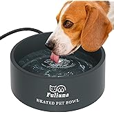 Fuliuna Large Heated Water Bowl, Outdoor Heated Dog Bowl with Chew Resistant Power Cord, Thermal Bowl Provide Drinkable Water in Winter, Heated Pet Bowl for Cat Rabbit Chicken Duck Squirrel 0.85 Gal
