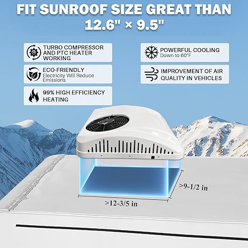 RV Air Conditioner with Heat 12V Universal Rooftop AC Unit Van Air