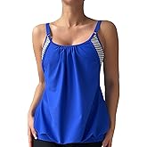 ZAFUL Womens Tankini Tops Blouson Tummy Control Swim Top Loose Fit Bathing Suit Top No Bottom