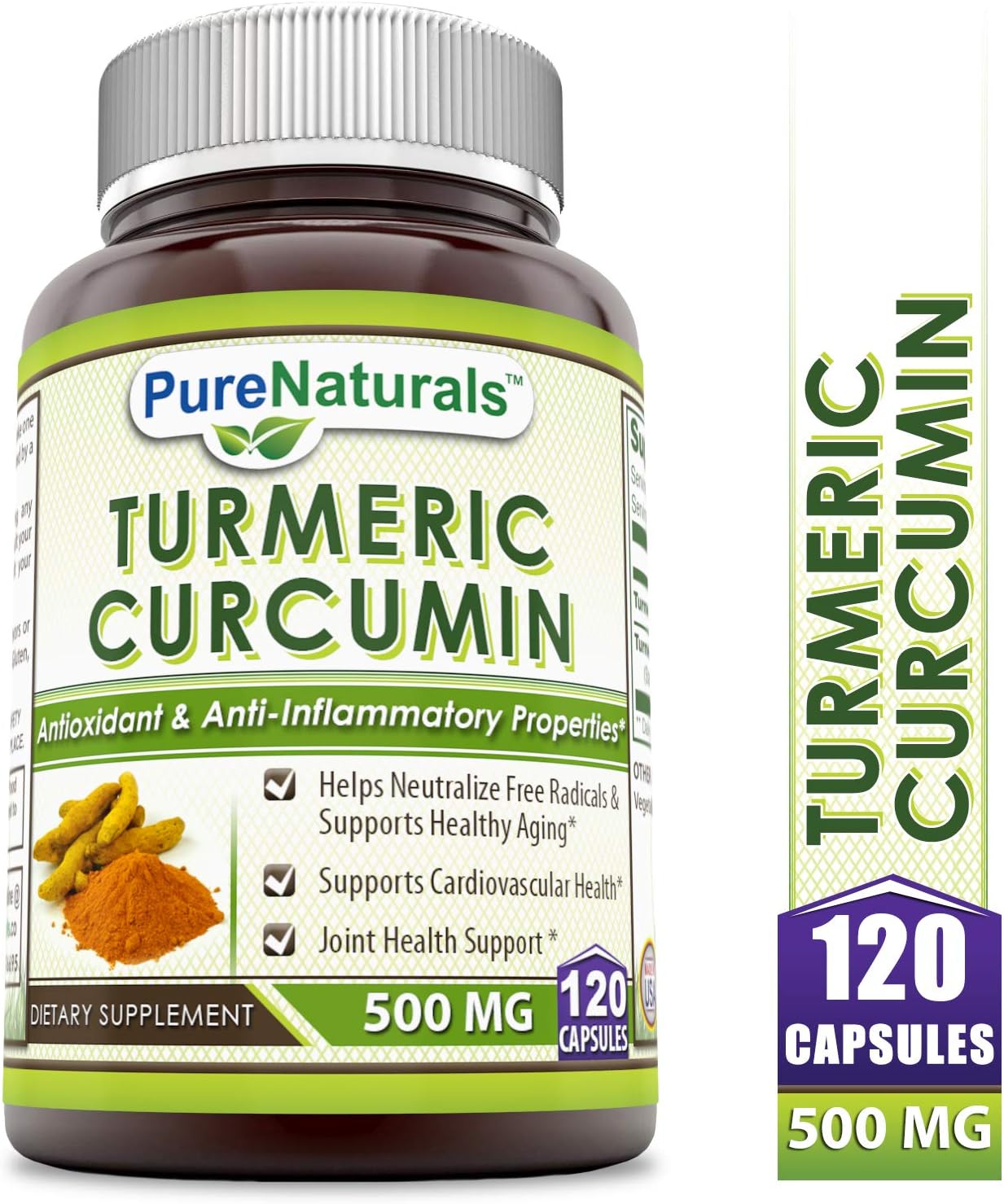 Pure Naturals Turmeric Curcumin 500 Mg 120 Capsules *Helps Neutralize