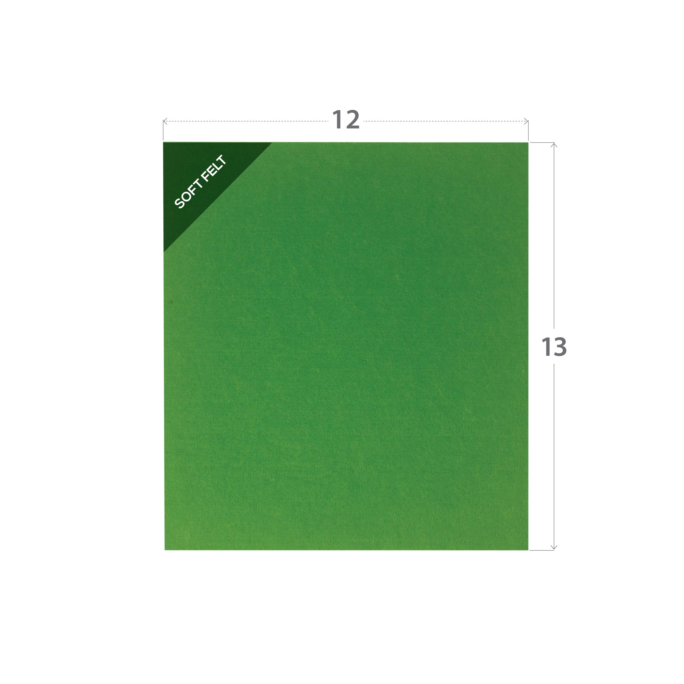 Felt Board - Soft and Durable 5mm-Thick Multipurpose Sheet - Creative Storytelling for Classroom and Home School Learning, Office, Arts and Crafts - 12x13 Inches, Green