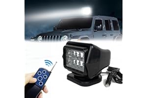 50W Led Search Light Marine, Portable Remote Control Truck Spotlight Control Searchlight 360 Degrees Rotating, Wireless Spotl
