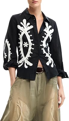 Chemise à Manches Longues de la Collection pour Femme, Noir, Taille S