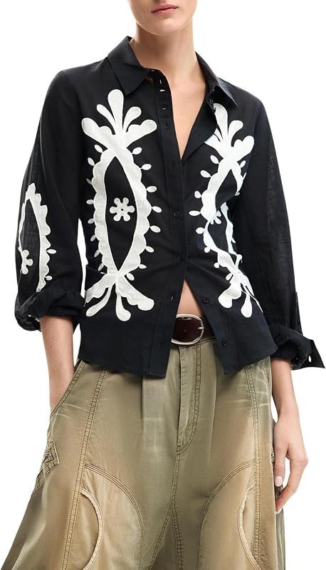 Chemise à Manches Longues de la Collection pour Femme, Noir, Taille S — photo 1 sur 5