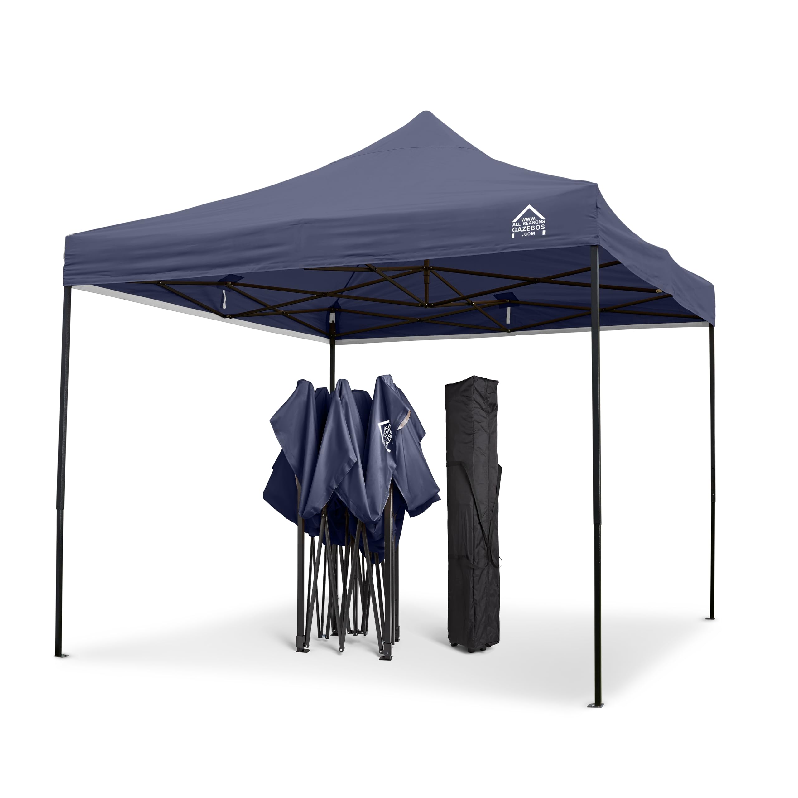 All Seasons Gazebos 3x3m Heavy Duty Fully Waterproof Pop up Gazebo With Accessory Pack - Navy Blue