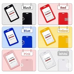 2 Pack Sliding ID Badge Holder Hard Plastic Work