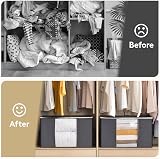 Lifewit 3 Pack Clothes Storage Bags 60L Foldable with Window Grey view 7