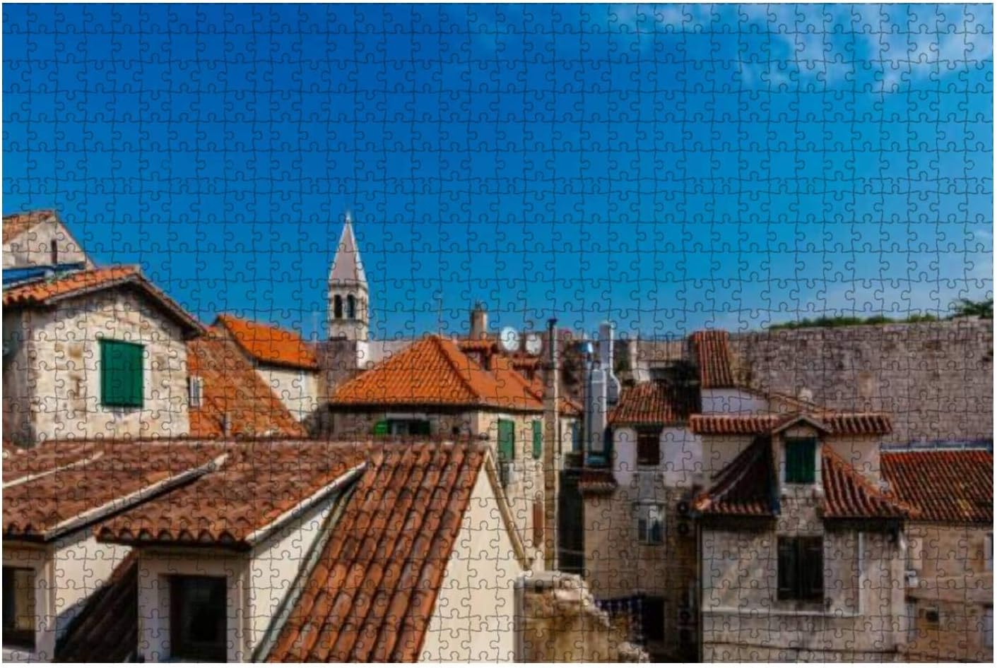 Houses in The City Center of Split, Croatia Old Town Stock Pictures, 1000 Piece Wooden Jigsaw Puzzle DIY Children Educational Puzzles Adult Decompression Gift Creative Games Toys Puzzles Home Decor