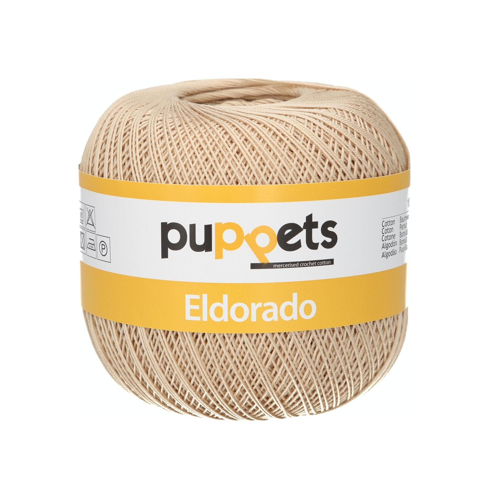 Puppets 4576012-07502 Crochet Yarn, 100% Cotton, 7502, Thickness 12, 100 g