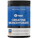 Designs for Sport Micronized Creatine Monohydrate Unflavored Powder - NSF Certified for Sport, 90 Servings, Supports Muscle Recovery, Brain Health, Pre and Post Workout Strength