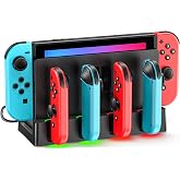 Switch Charging Dock for Joycons, Controller Charger Station for Nintendo Switch/OLED Model, 2 Hour Joycon Charger, Storage &amp; Organization Charging Stand for TV Dock Station, for Mac Compatible Game
