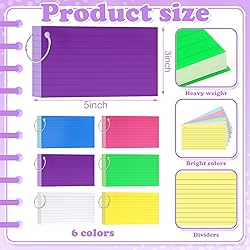 YAGUAO Colored Index Cards 3x5 Inch with Plastic