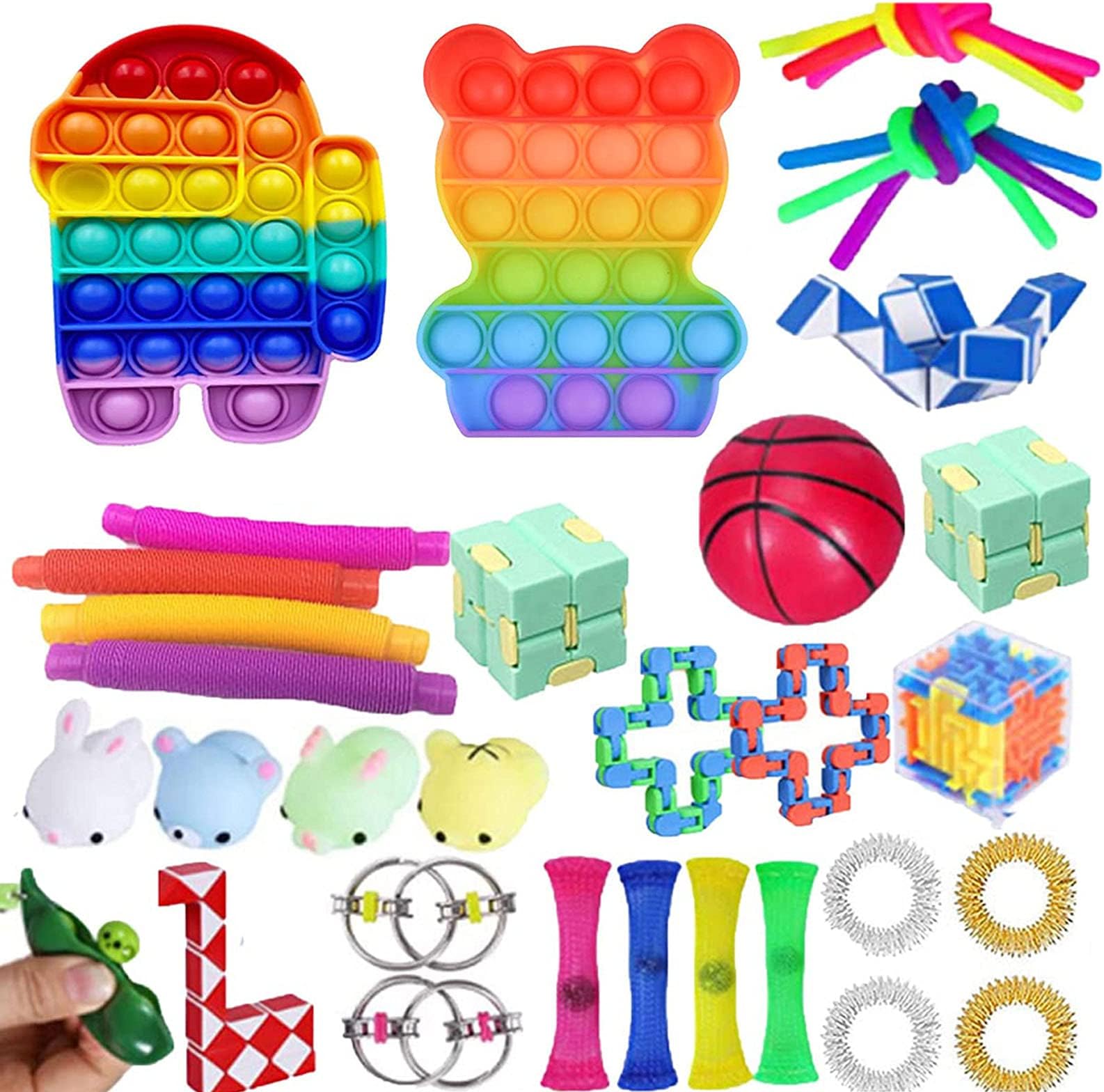 37 Pack Cheap Fidget Toy Set, Relieves Stress and Anxiety Fidget Toy for Children Adults, Special Toys Assortment for Birthday Party Favors, Classroom