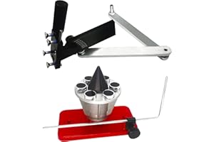 DPHXF Improved Version Lawn Mower Blade Sharpener (5005,Black), Blade Balancer Replace 339075B Lawn Mower Blade Balancer Magnetic Wall Mount 42-047 (Red)