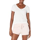 Amazon Essentials Women's Soft Cotton Standard-Fit V-Neck Short-Sleeve Yoga T-Shirt (Available in Plus Size)