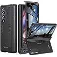 Kaiiecal for Samsung Galaxy Z-Fold-3 Privacy Case:[Hidden Kickstand][Wireless Charging] Slim Hinge Protection Lightweight Stand Phone Cover Case with Privacy Screen Protector