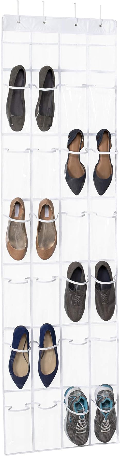 simple nest canvas shoe pockets on Amazon Com Over The Door Clear Shoe Organizer Storage Rack Home Kitchen