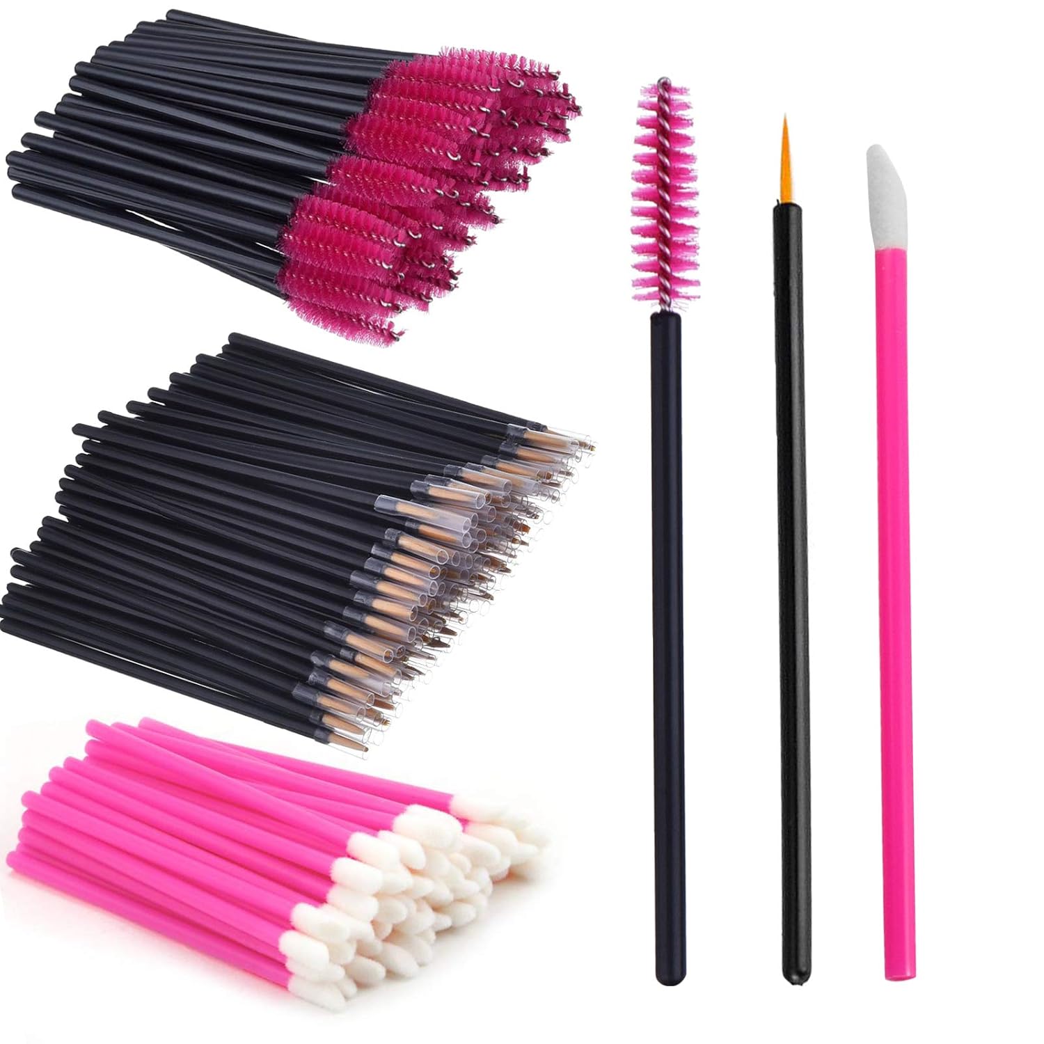 150 PCS Disposable Eyelash Brush&Lip Gloss Brush&Eyeliner