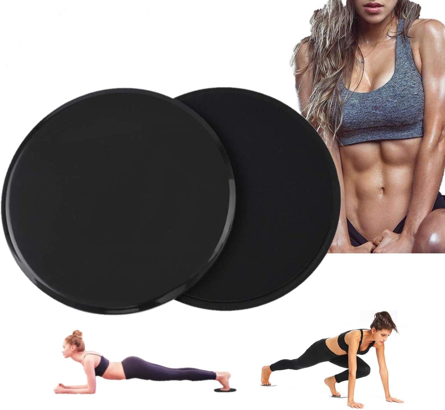 K&D Fitness Exercise Core Sliders (2 Pack),Workout Equipment at Home and Office,Dual Sided Exercise Gliding Discs Use on All Surfaces,Light and Portable, Perfect for Abdominal Core Training