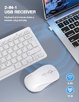 TECKNET Mini Wireless Keyboard and Mouse Set 2.4G USB Receiver 12 Shortcuts view 2