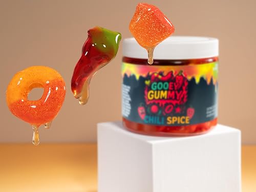Sour Gooey Gummies – Chili Spice Flavor – Wet & Sticky Candy Snack with ...