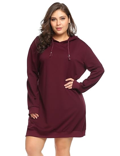 plus size sweatshirt dress with hood