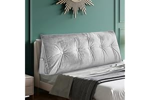 Gorilla Gadgets Large Reading Bed Rest Pillow - Triangular Headboard Wedge Pillows, Backrest Positioning Support, Extra Filling with Washable Velvet Cover