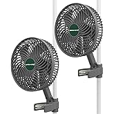 MARS HYDRO 2PCS 6''Oscillating Clip-On Grow Tent Fan,10 Speeds,EC Motor | Weatherproof Fan For Plants, Air Circulation Cooling For Hydroponics, Greenhouse,Supports App Control Via Icontrol Controller