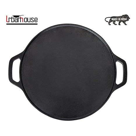 urbanhouse Pre-Seasoned Cast Iron Dosa Tawa 12 inches, Perfect for Cooking on Gas, Induction and Electric Cooktops
