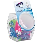 PURELL Advanced Hand Sanitizer Refreshing Gel for Workplaces, Clean Scent, 1 Fl Oz Travel Size Flip-Cap Bottle with Jelly Wrap Carrier and Display Bowl (Pack of 25) – 3900-25-BWL