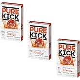Pure Kick Blood Orange Zero Sugar Energy Drink Mix - 0.63 oz, Pack of 3 | 6 Servings Each, 18 Total Servings - Blood Orange Zero Sugar Energy Drink Mix, Water Flavoring Packets - Just Add Water