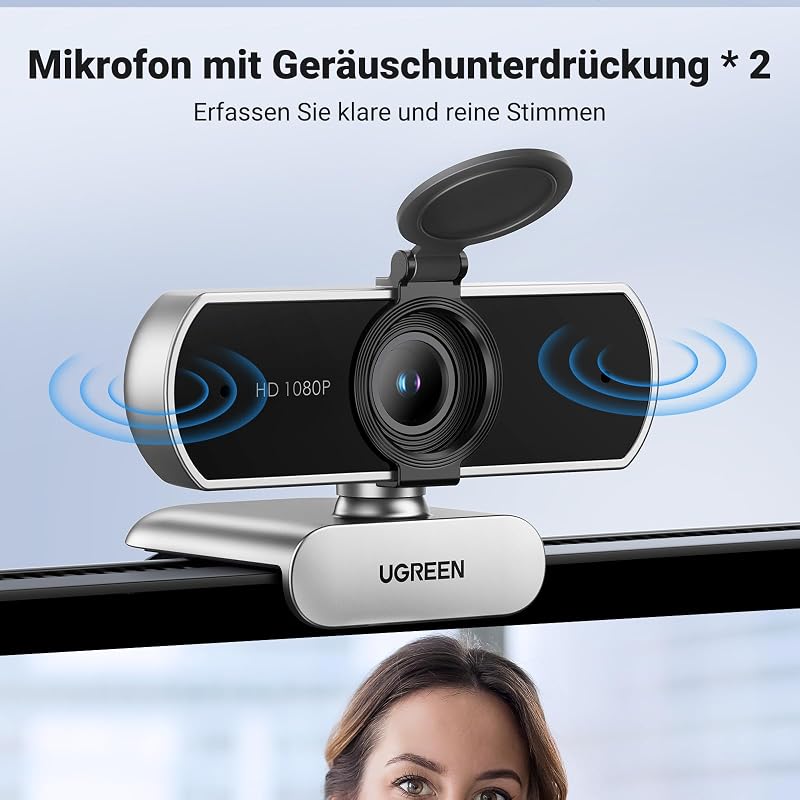 FineCam Lite 1080P, Dual-Mikrofon, Fixfokus, mit Privacy Cover