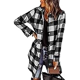 EVALESS Color Block Plaid Shacket Jacket Womens Fall Clothes Fashion Outfits